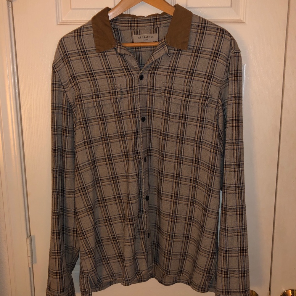 AllSaints Men’s Long Sleeve Flannel